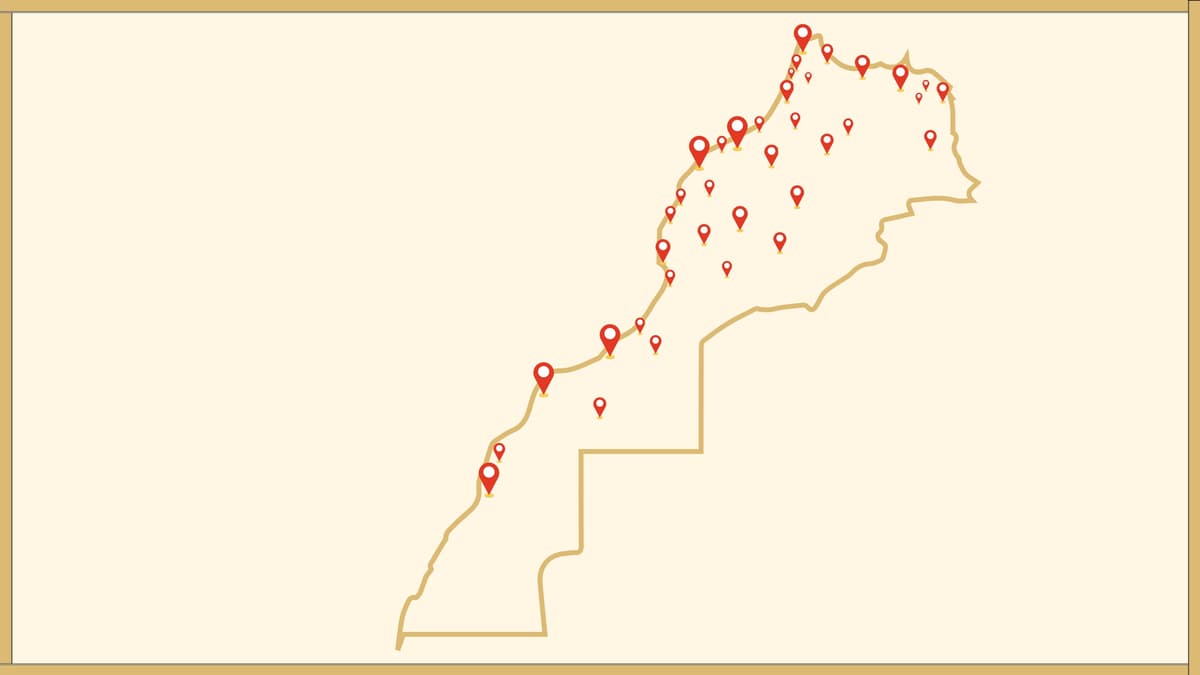 Carte des points de vente Imperity Maroc